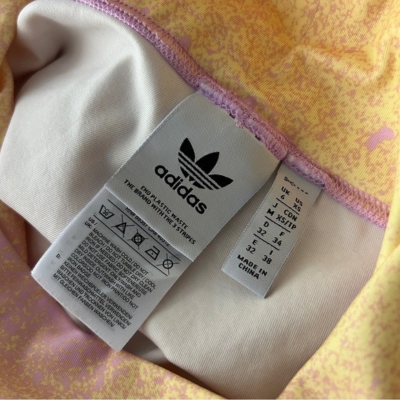Adidas Women's Speckled Pink and Yellow Bike Shorts XS - Picture 5 of 10